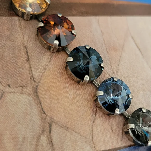 Austrian Crystal Tennis Bracelet in Antique Silver - Picture 12 of 12